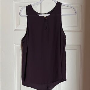 Lily White Deep Purple Sleeveless Blouse